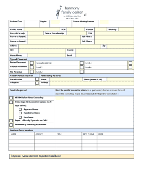 Child Placement Referral Form