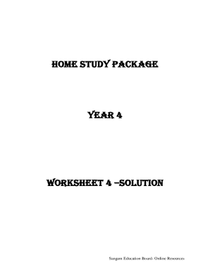 Year 4 Worksheet Solutions