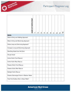 Lifeguarding Skills Progress Log