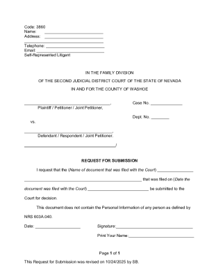 Nevada Request for Submission Form