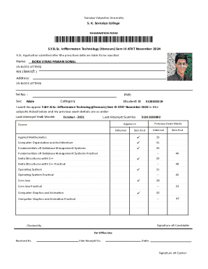 S.Y.B.Sc. Information Technology Examination Form