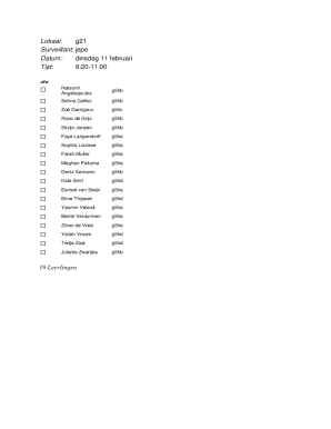 Classroom Attendance Form