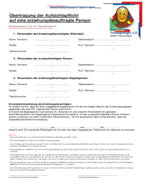 German Youth Supervision Transfer Form