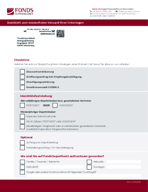 FondsSuperMarkt Deposit Agreement