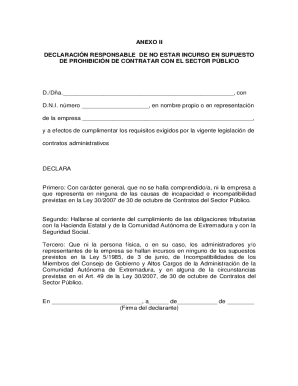 Spanish Public Sector Contracting Declaration