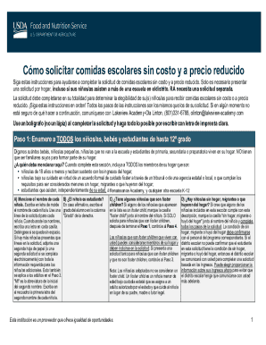 Free and Reduced-Price School Meals Application
