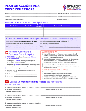 Epilepsy Action Plan Form