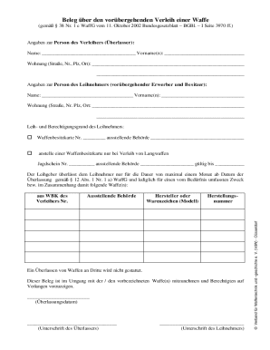 German Weapon Loan Certificate