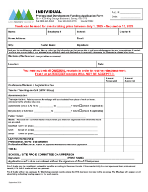 Professional Development Funding Application Form