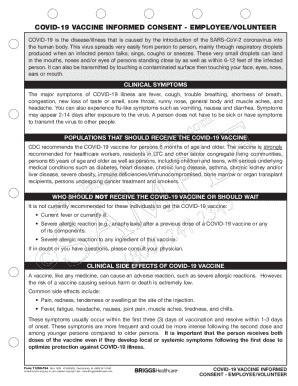 COVID-19 Vaccine Informed Consent Form