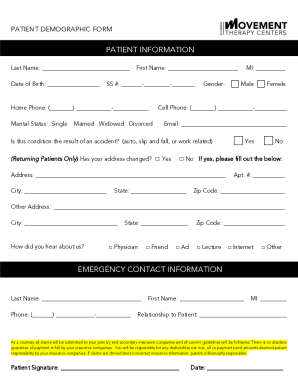 Patient Demographic Form