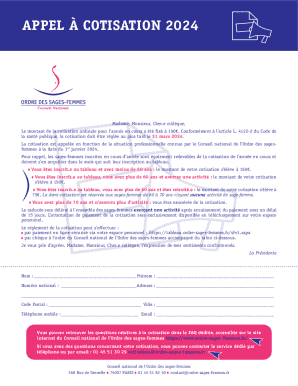 2024 French Midwife Ordinal Contribution Notice