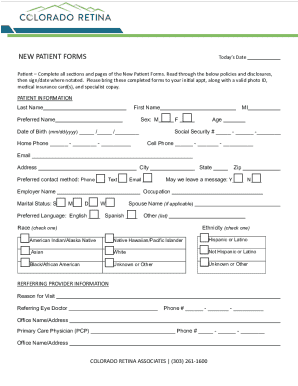 New Patient Forms