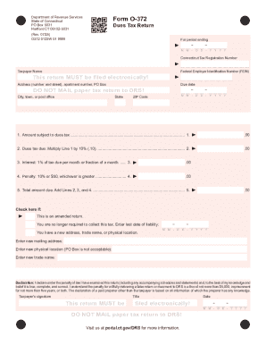 Connecticut Form O-372 Dues Tax Return