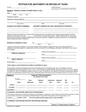 Petition for Abatement or Refund of Taxes