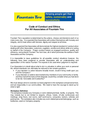 Fountain Tire Code of Conduct and Ethics