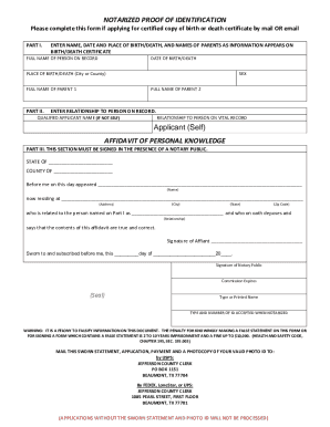 Notarized Proof of Identification