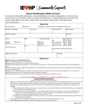 Home Modification Referral Form