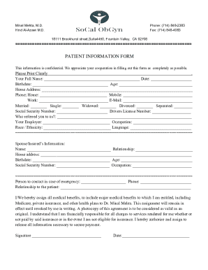 Patient Information Form