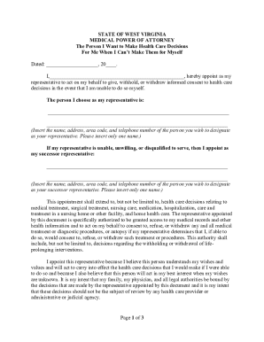 West Virginia Medical Power of Attorney