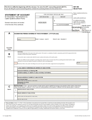 US Copyright Office Form SA1-2E