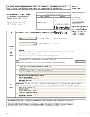 US Copyright Office Form SA1-2E