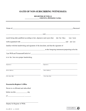 Oath of Non-Subscribing Witnesses