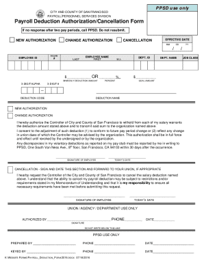 Payroll Deduction Authorization Form
