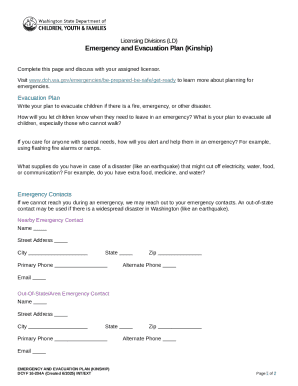 Emergency and Evacuation Plan (Kinship)