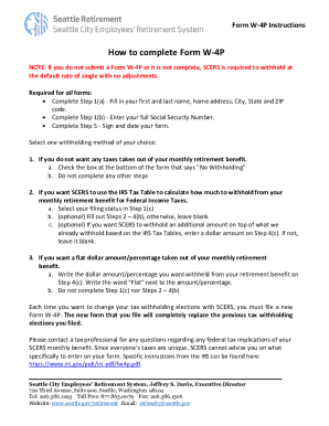 Form W-4P Instructions
