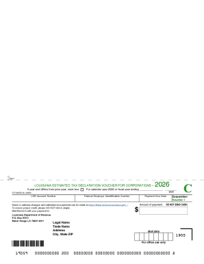 Louisiana Estimated Tax Declaration Voucher