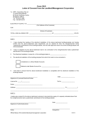 Letter of Consent for Electricity Supply