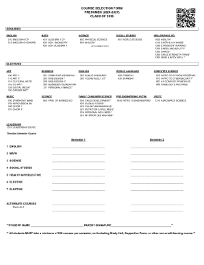 Course Selection Form