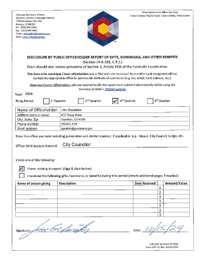 Colorado Public Officeholder Disclosure Form