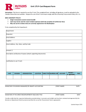 P-Card Request Form