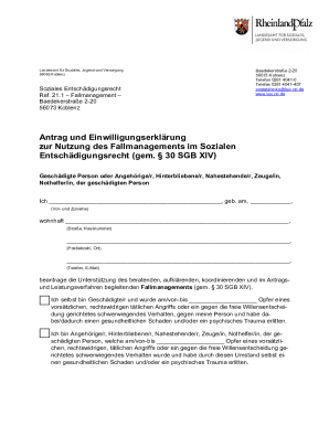 German Social Compensation Law Application Form