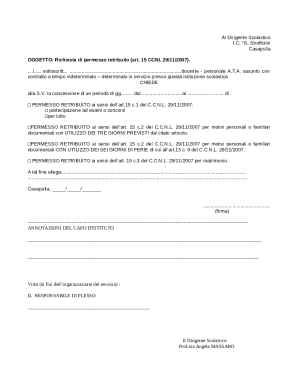 Italian School Paid Leave Request Form