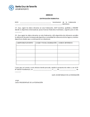 Federative Certification Form