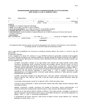 Declaration of Substitution of Certification and Notoriety