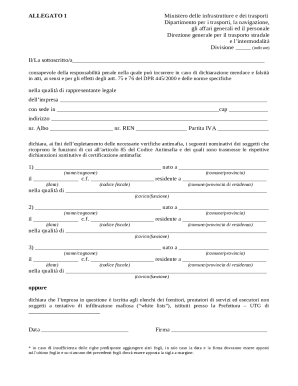 Italian Anti-Mafia Declaration Form