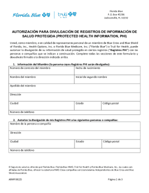 Florida Blue Health Information Authorization Form