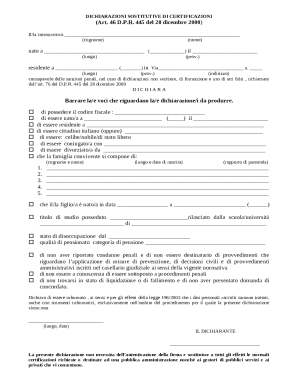Italian Self-Certification Form