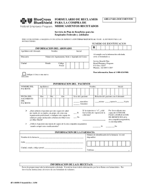 Federal Employee Health Benefits Prescription Drug Claim Form