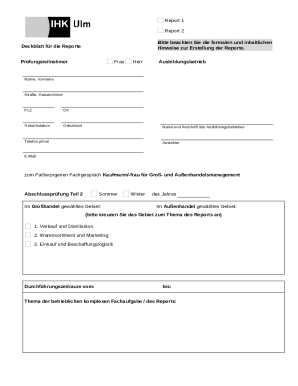 German Apprenticeship Report Template