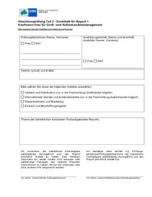 Report Cover Page for Commercial and Foreign Trade Management