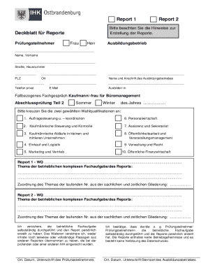 German Apprenticeship Report Form