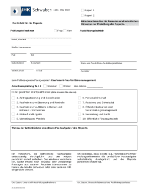German Apprenticeship Report Template