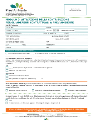 Previambiente Pension Fund Activation Form