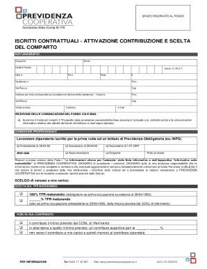 Italian Pension Fund Enrollment Form