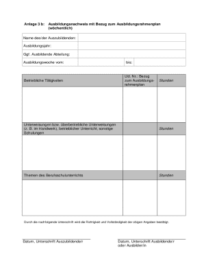 German Apprenticeship Training Log